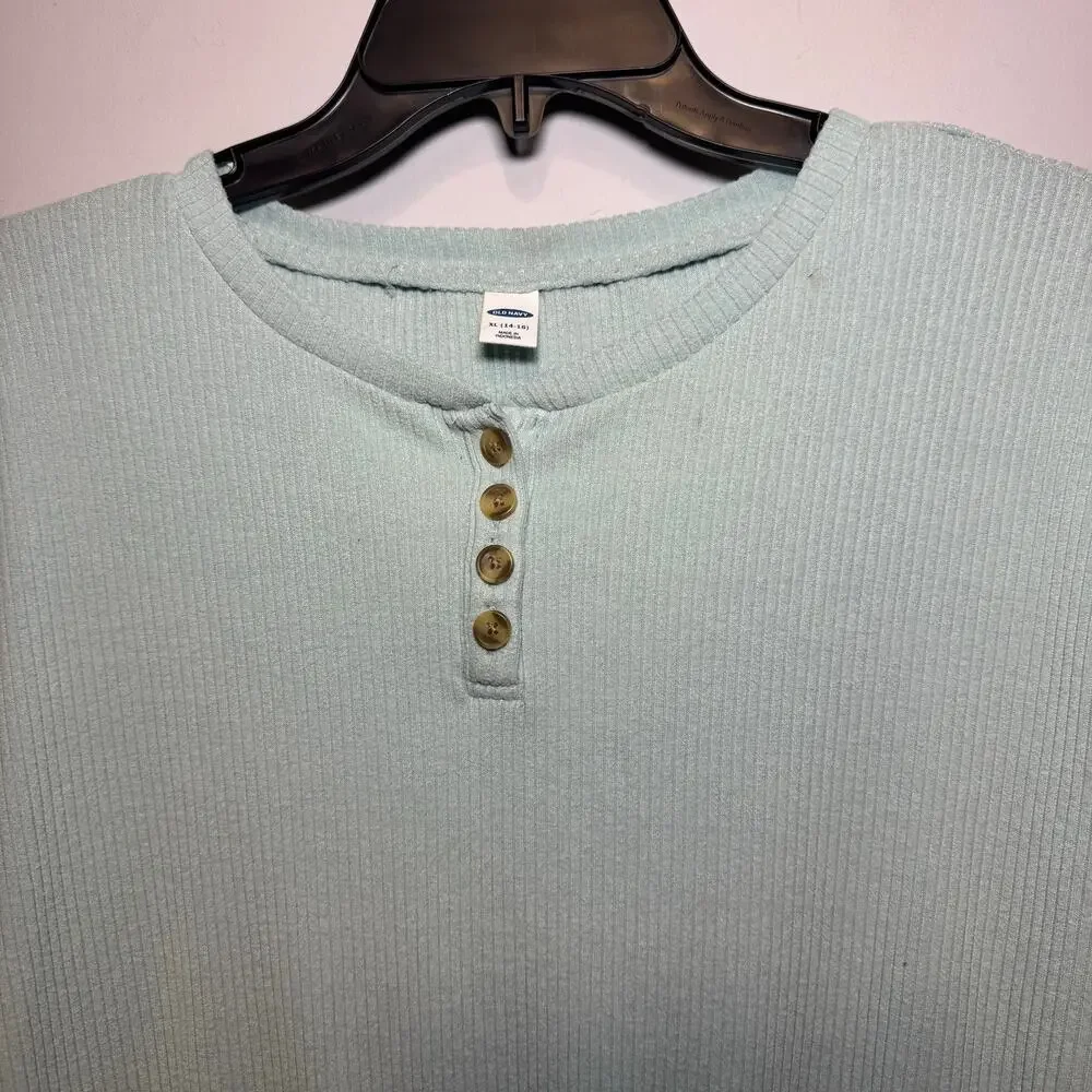 Old Navy girl’s cozy cinched-hem rib-knit top. Size XL‎ (14-16)